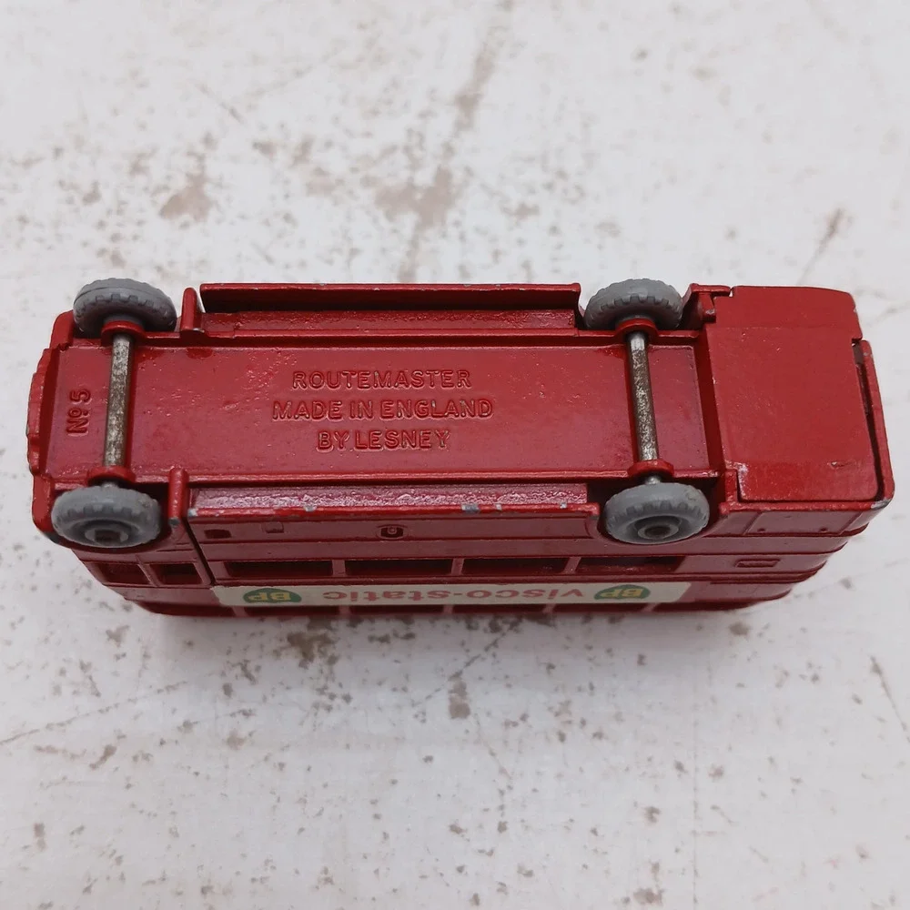 Vintage Lesney No 5 Routemaster Red Double Decker Bus BP Visco Static 1960s